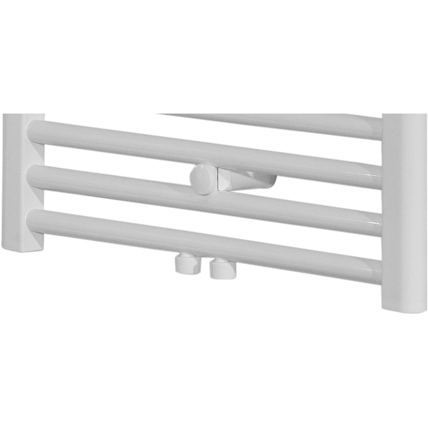 Weißer Sanotechnik Badheizkörper Bari mit Mittelanschluss, 1188x500 mm.