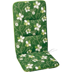 Mehrfarbige Hochlehner Auflage Basic-Line mit Blumenmuster für Gartenstühle.