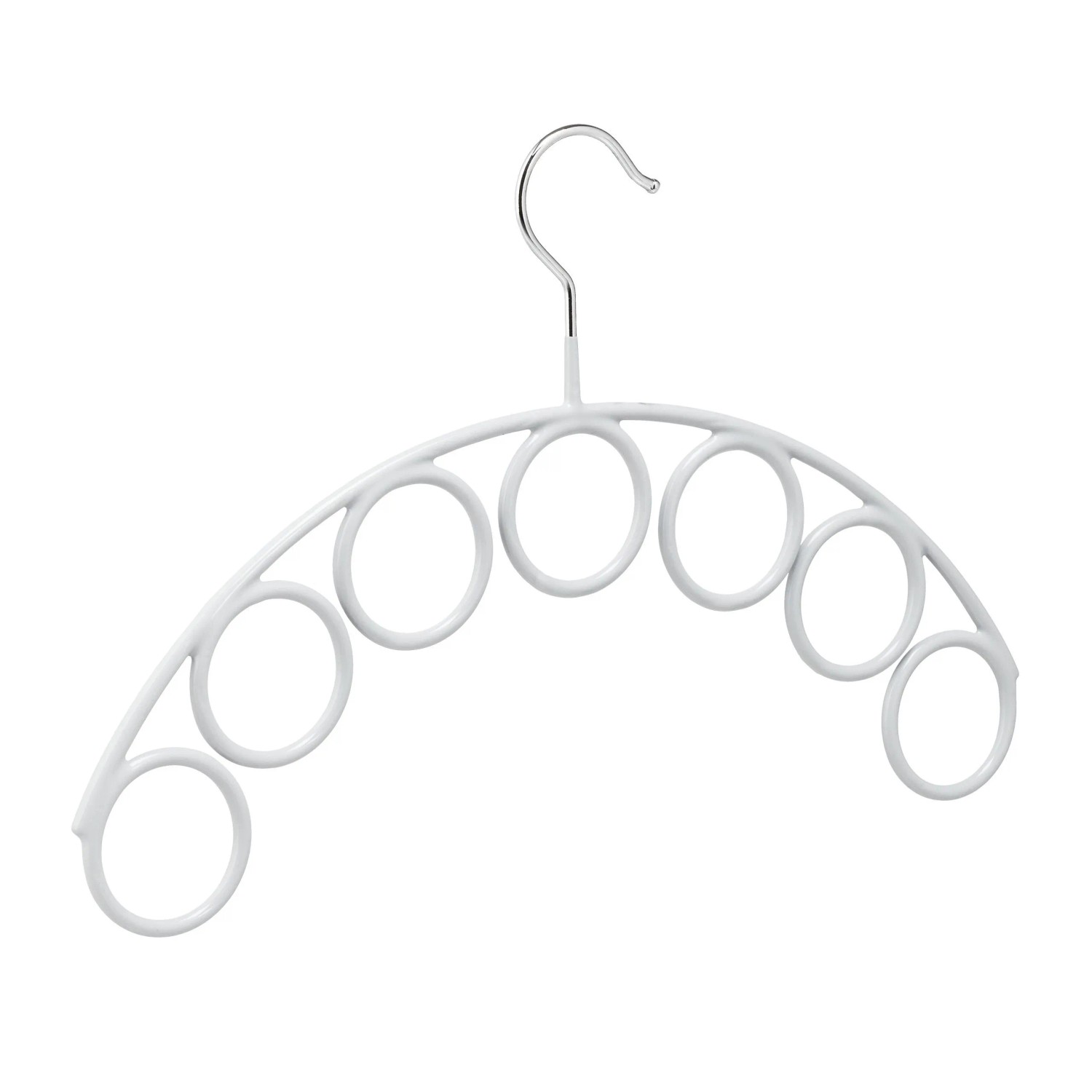 Relaxdays Schalhalter Metall Hellgrau mit 7 Ringen Rutschfest 24,5 cm x 38 cm x 0,6 cm