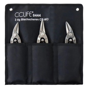 CCLIFE 3-in-1 Cr-Mo Metallschere 300mm mit Skala für Stahl Aluminium Kupfer 2mm