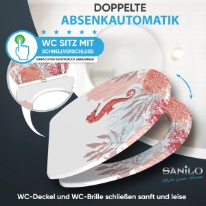 SANILO WC-Sitz Sea Horse mit Absenkautomatik und maritimem Design.