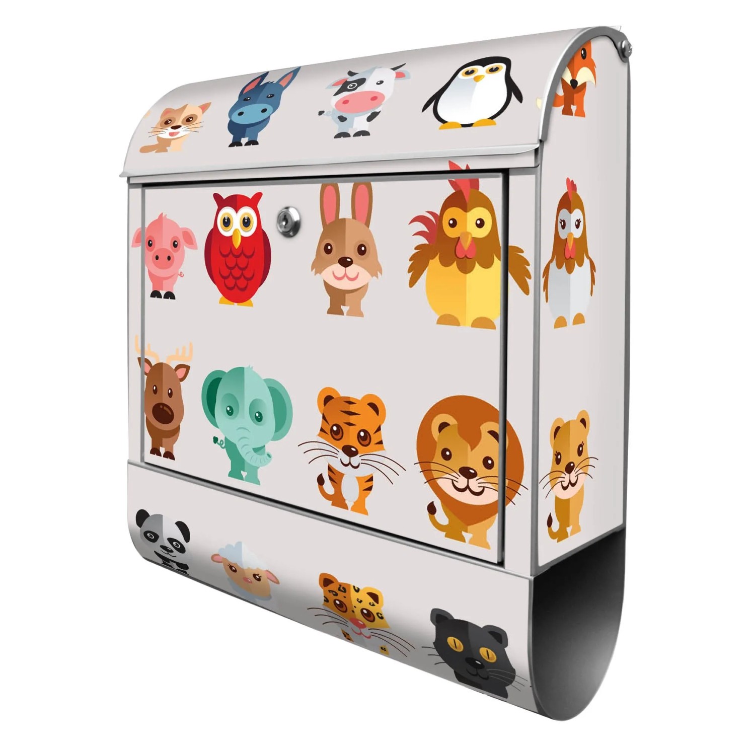 Banjado Design Briefkasten Silber Pulverbeschichtet 39x47x14cm 2 Schlüssel günstig online kaufen