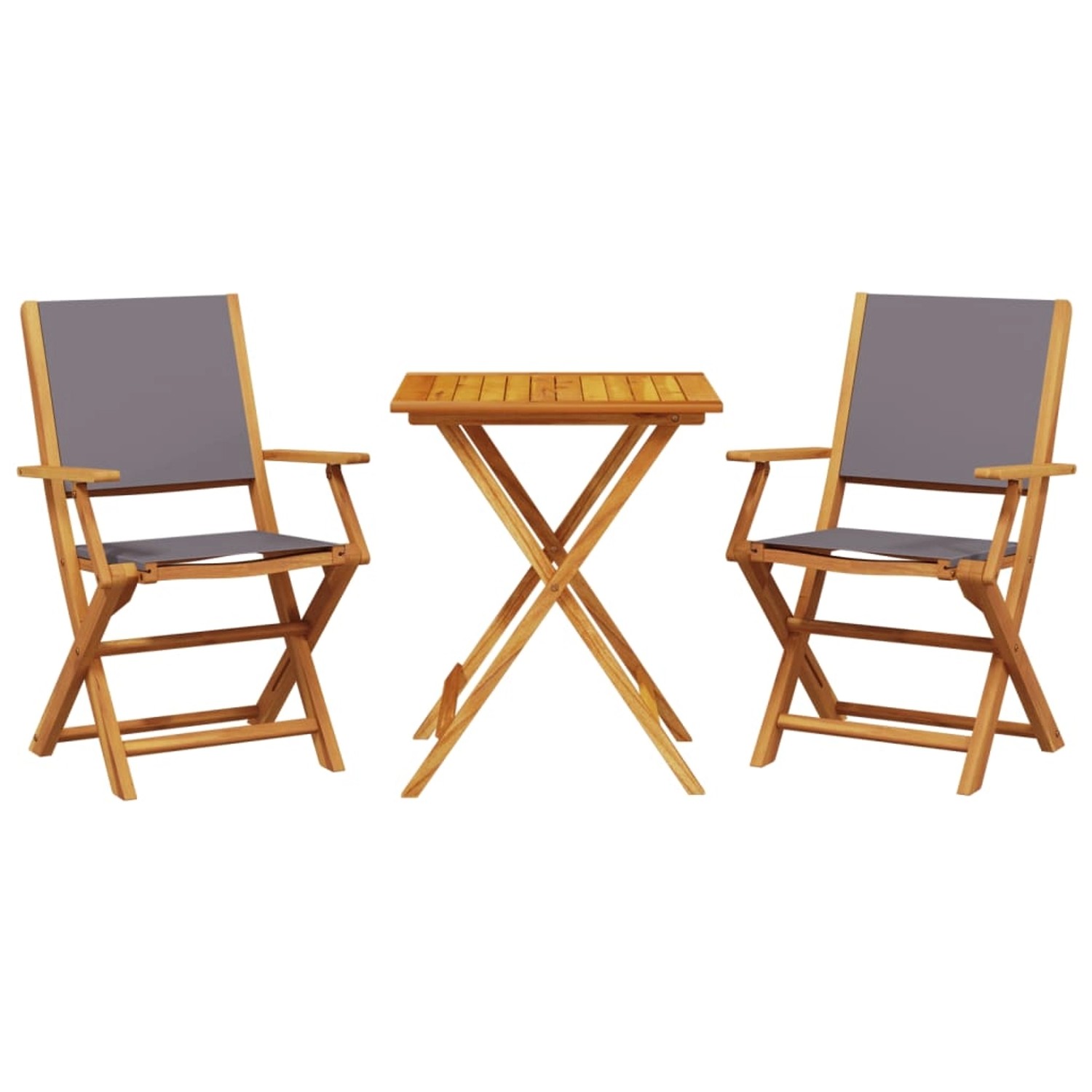 vidaXL 3-tlg Bistro-Set Anthrazit Stoff und Massivholz Modell 6