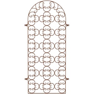 Unbeschichtetes Eleo Rankgitter Rosa für Pavillon Siena, Schmiedeeisen mit romantischem Muster.