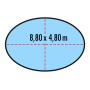Ovale Pool Abdeckplane, 8,80 x 4,80 m, hellblau. Schutz für Pools vor Schmutz und Witterung.