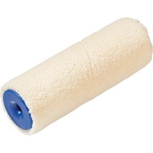 LUX Filzwalze, 12 cm breit, für glatte Flächen, Farbwalze mit blauem Kunststoffende.