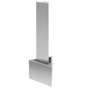 VidaXL Gartenbrunnen, silbern, 110cm hoch, aus Edelstahl. Dreieckige Form mit LED-Licht.