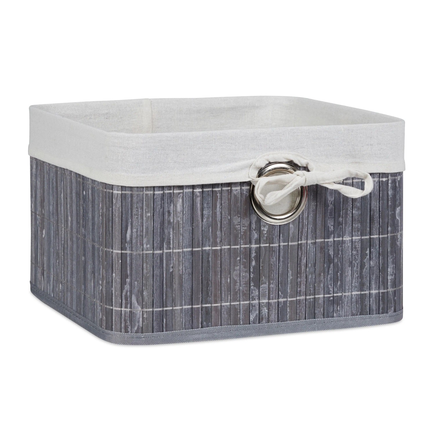 Relaxdays Aufbewahrungskorb Bambus Grau Faltbar 20 cm x 31 cm x 31 cm