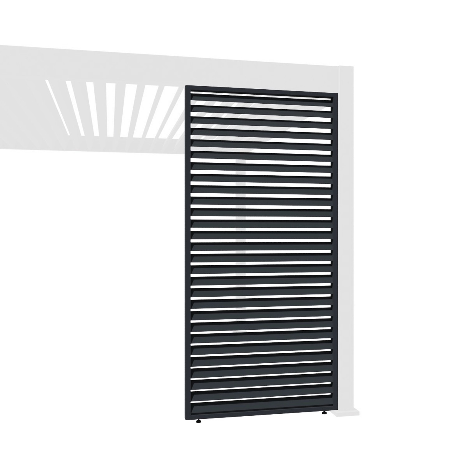 Weide Horizontale Lamellenwand für Weide Pergola 0,93m in Anthrazit aus Aluminium