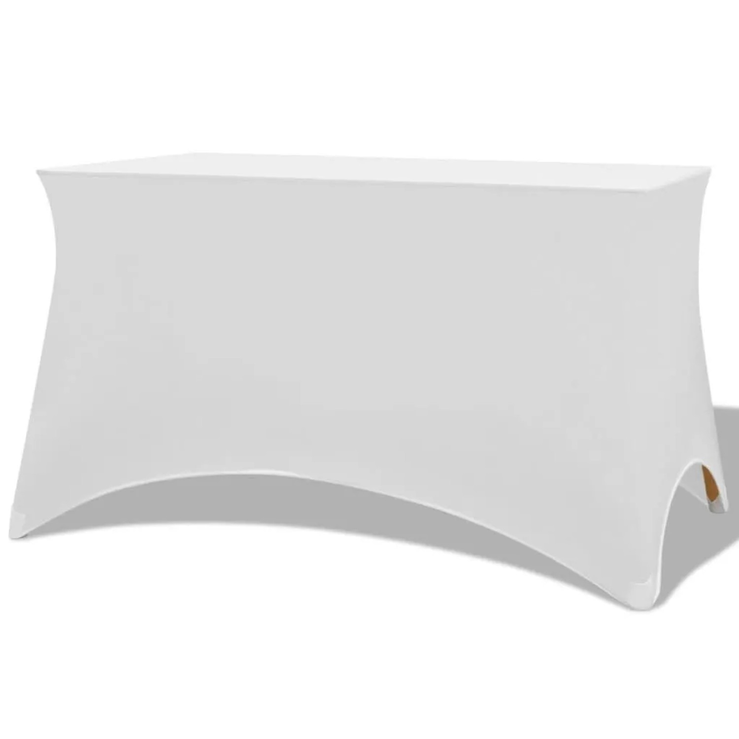 DELUKE Stretch-Tischhusse 2er Set AFAU 183x76x74cm Weiß Hussen Elastisch Stehtischhusse Stehtisch-Abdeckung