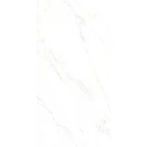 Helle, polierte Feinsteinzeug Bodenfliese in Marmor Optik, 60x30 cm.