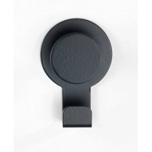 Wenko Wandhaken Blandas, Edelstahl rostfrei, schwarz matt. Handtuchhalter für Bad und Küche.