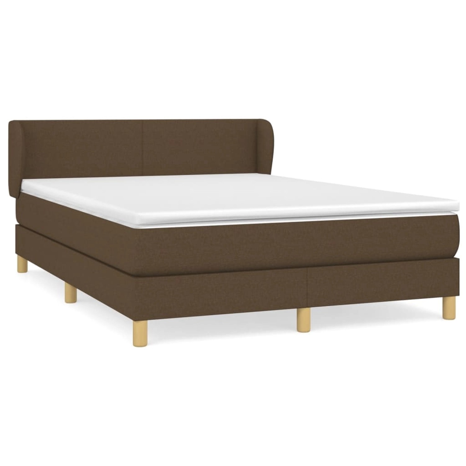 vidaXL Boxspringbett mit Matratze Dunkelbraun 140x190 cm Stoff1372042 günstig online kaufen