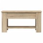 vidaXL Couchtisch Sonoma-Eiche, höhenverstellbar, aus Holzwerkstoff, 101x49x52 cm.