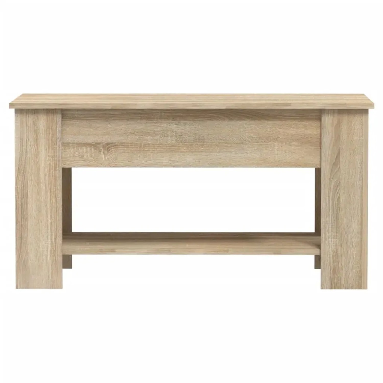 vidaXL Couchtisch Sonoma-Eiche, höhenverstellbar, aus Holzwerkstoff, 101x49x52 cm.