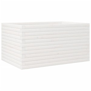 vidaXL Pflanzkübel Weiß 90x60x45,5 cm Massivholz Kiefer 847279