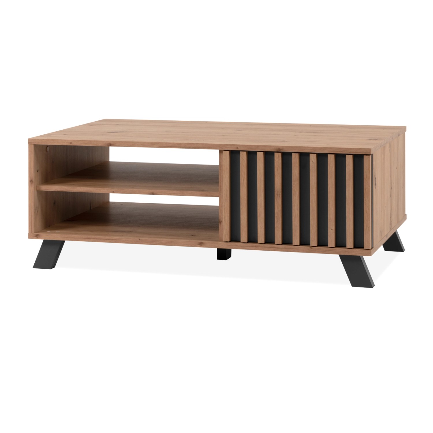 Furn.Design Couchtisch Eiche Artisan und Grau 110 cm 3D Lamelle Industrial günstig online kaufen