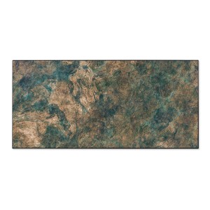 Banjado Magnettafel 78x37cm, Magnetwand in Schwarz mit Kupfer Patina Motiv, inkl. 4 Magnete.