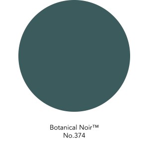 Farbfeld der matten Wandfarbe ELLE DECORATION Botanical Noir No. 374.