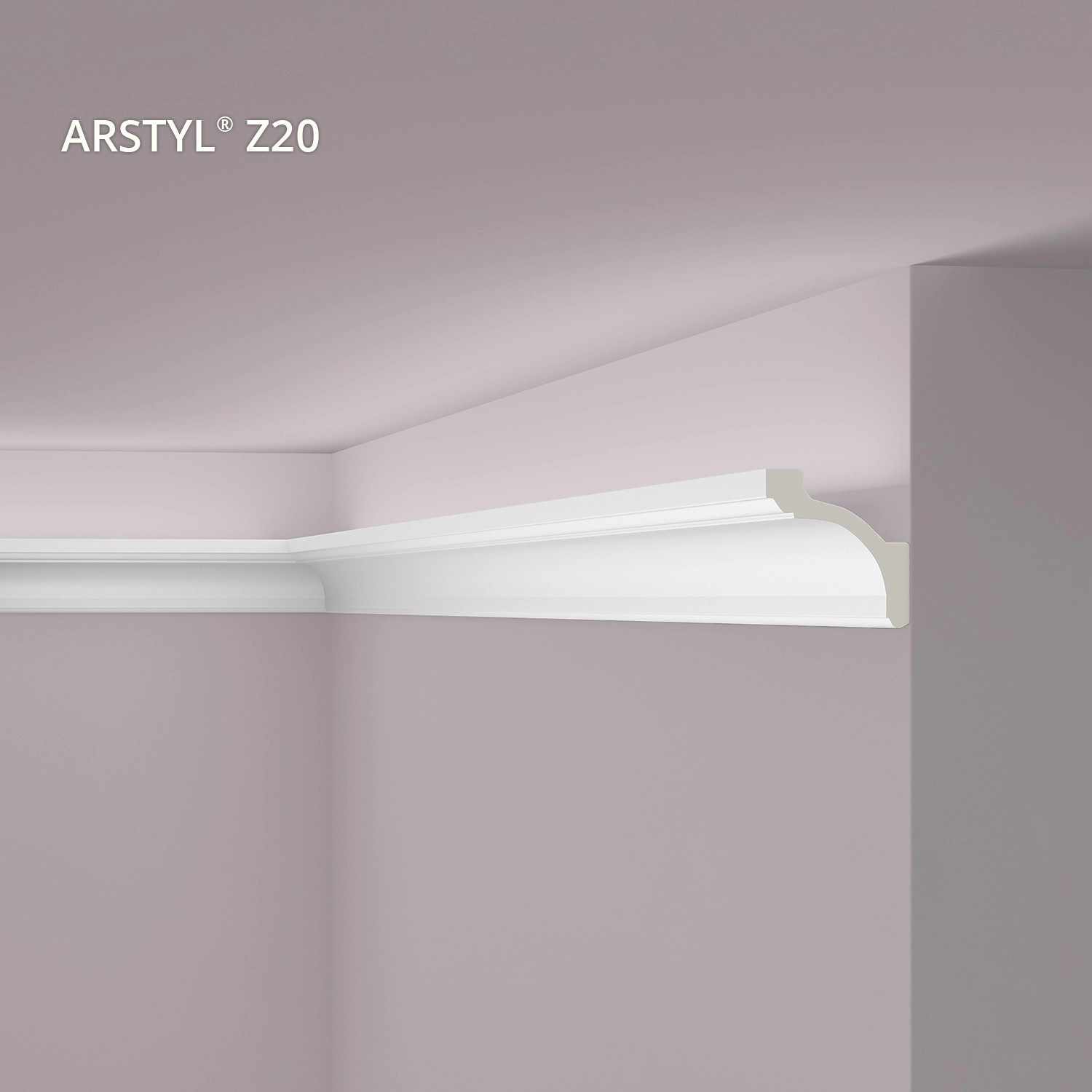 Weiße NOEL & MARQUET NMC Z20 ARSTYL Eckleiste als Zierleiste an Decke und Wand.