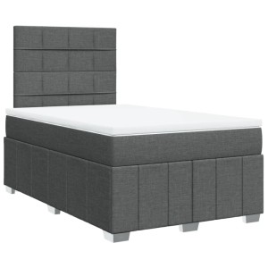 vidaXL Boxspringbett mit Matratze Dunkelgrau 120x200 cm Stoff 3293936