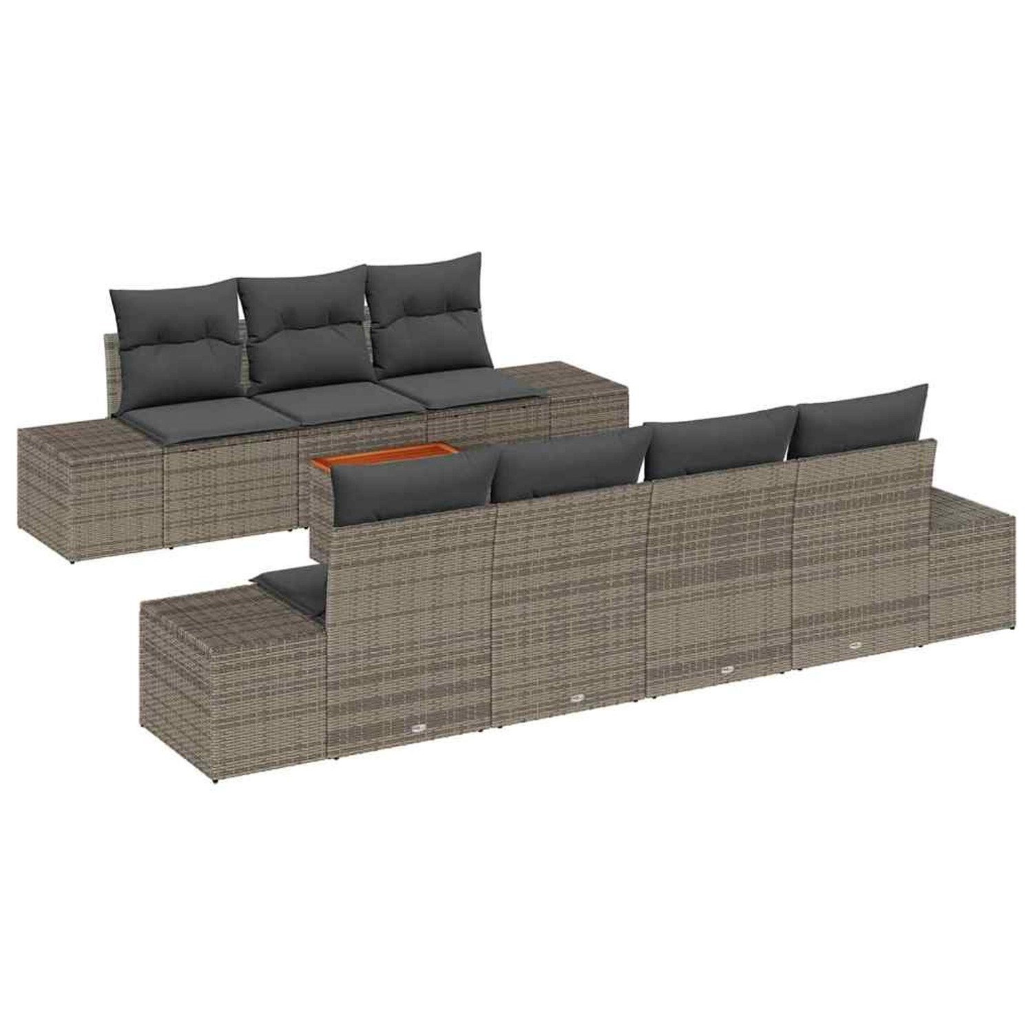 vidaXL Garten-Sofa-Set 8-Tlg Grau 3356585 günstig online kaufen