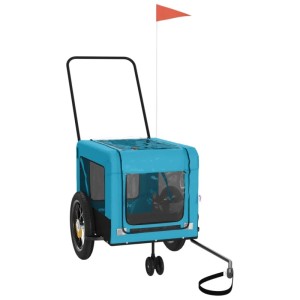 vidaXL Fahrradanhänger Hunde Blau und Schwarz Oxford-Gewebe & Eisen 93932