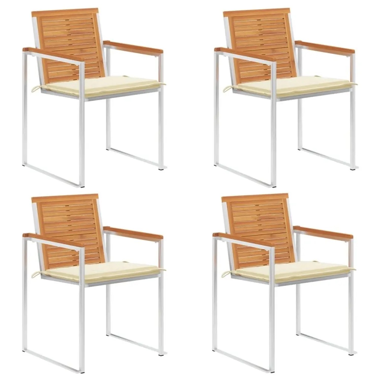 vidaXL Gartenstühle 4 Stk mit Kissen Massivholz Akazie 3078472 günstig online kaufen