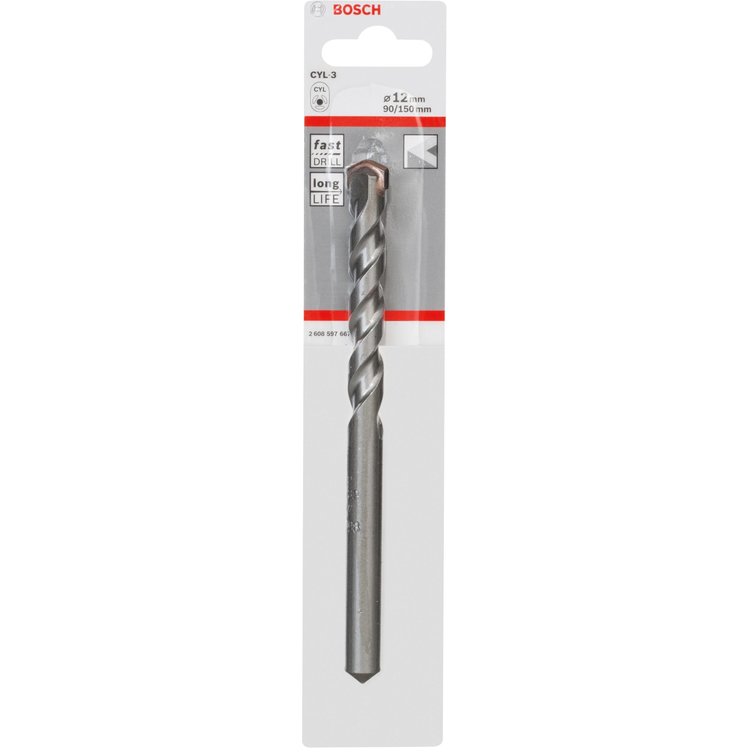 Bosch Betonbohrer 12 mm x 90 mm x 150 mm CYL-3 günstig online kaufen