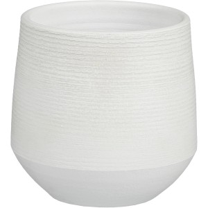 Offwhite Übertopf Evora, Ø 16 cm, von Mica Decorations. Pflanzkübel aus Terrakotta mit feiner Struktur.