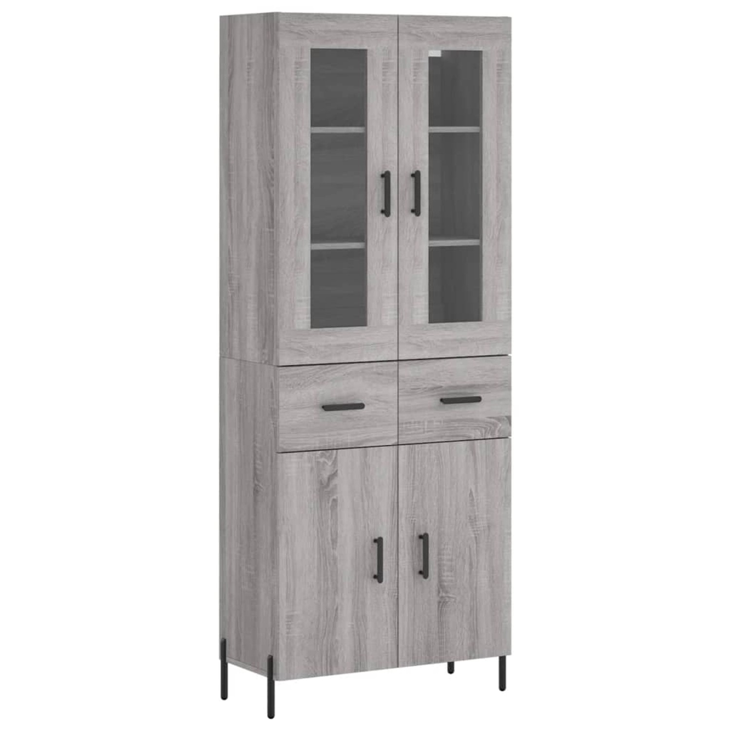 vidaXL Highboard Grau Sonoma 69,5x34x180 cm Holzwerkstoff 3198543 günstig online kaufen