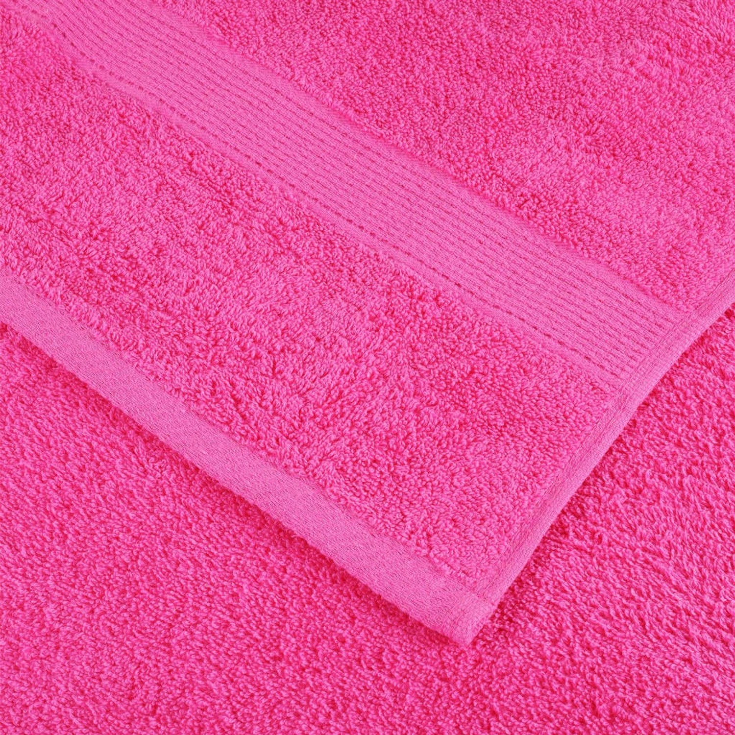 Zwei rosa Premium-Handtücher (100x200cm) aus 100% Baumwolle (600g/m²).