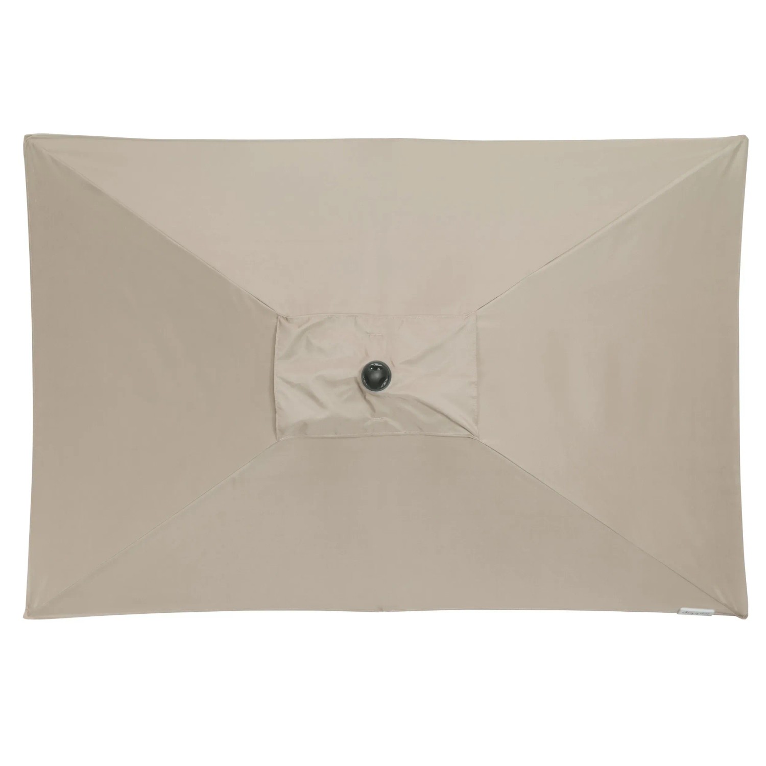 Doppler Marktschirm Active, 210x140 cm, Natur, mit Kurbel. Rechteckiger Sonnenschirm, Detailansicht von oben.