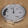 Karibu Hygrometer Classic zur Luftfeuchtigkeitsmessung in der Sauna, verchromter Rahmen.