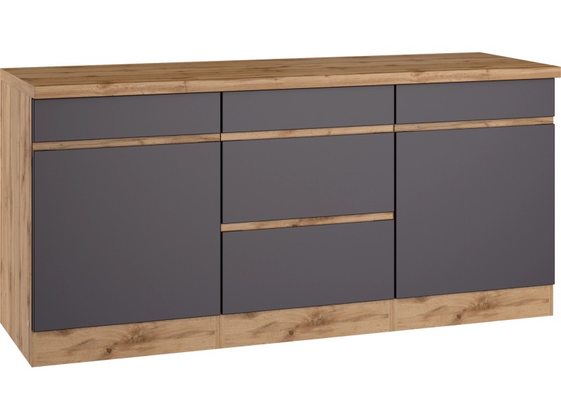 Held Möbel Küchenunterschrank Turin 180 cm Graphit/Wotaneiche kaufen bei OBI | Unterschränke