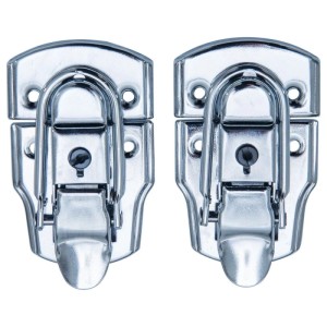 HMF 14985-09 Spannverschluss mit Schloss 2 Stück 45 x 75 mm Silber Verzinkt