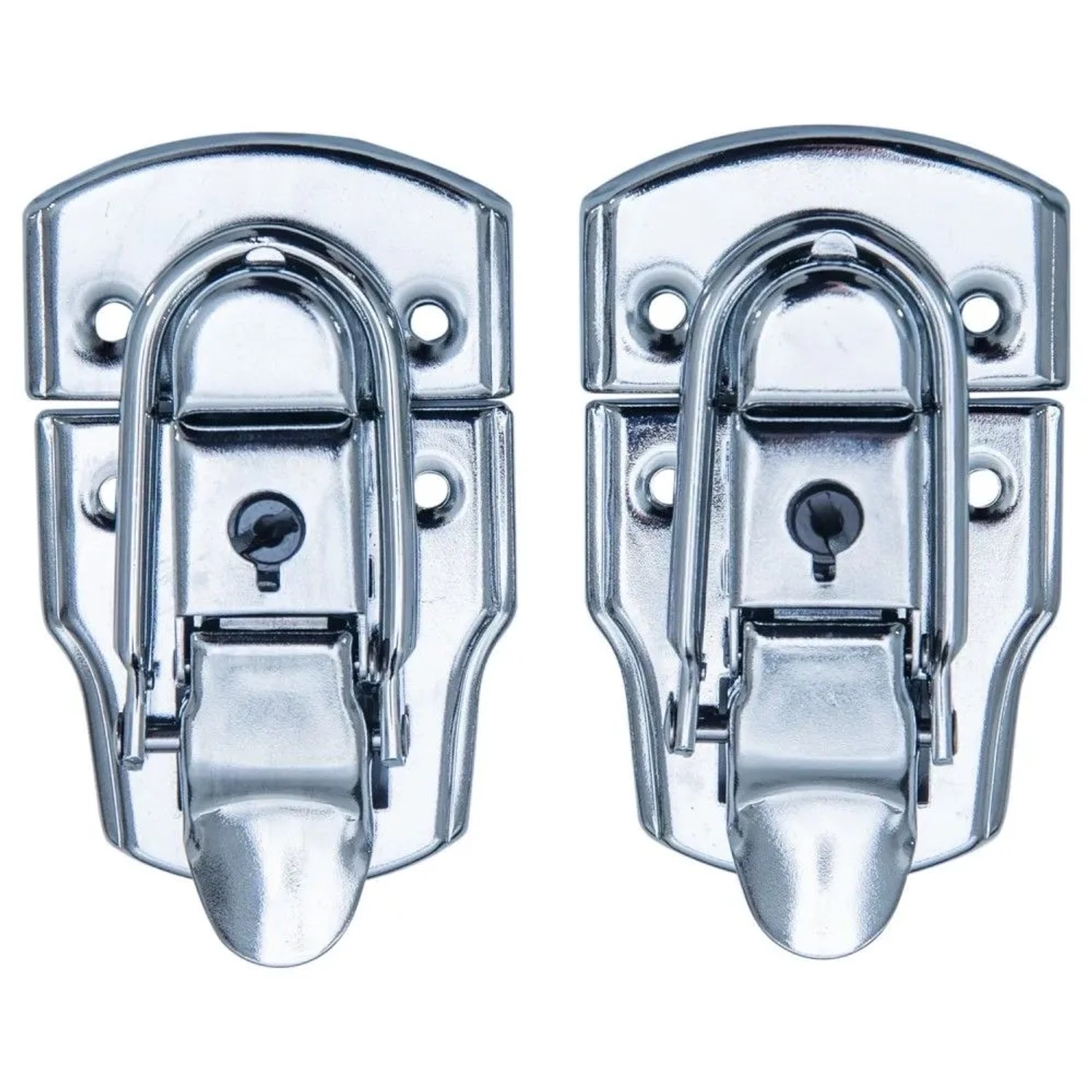 HMF 14985-09 Spannverschluss mit Schloss 2 Stück 45 x 75 mm Silber Verzinkt