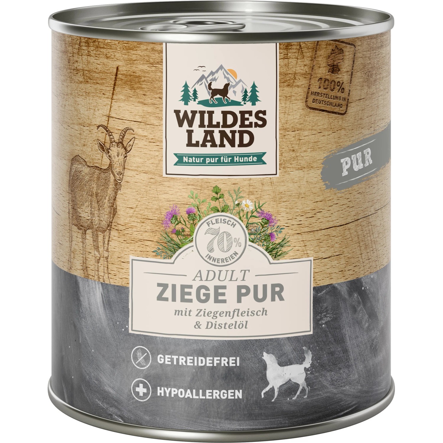 TACKENBERG Ziege Pur Nassfutter Für Hunde – 12 X 800 G, Getreidefrei, Hypoallergen