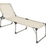 XXL-Sonnenliege Abaco in Silber-Beige: Aluminiumgestell mit atmungsaktiver Liegefläche für entspannte Stunden im Garten.