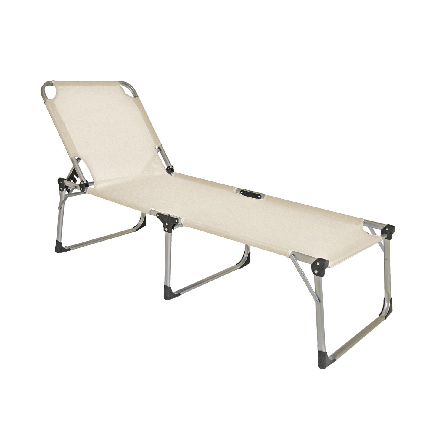 Garden Pleasure XXL-Sonnenliege Abaco 45 cm x 70 cm x 214 cm Silber-Beige günstig online kaufen