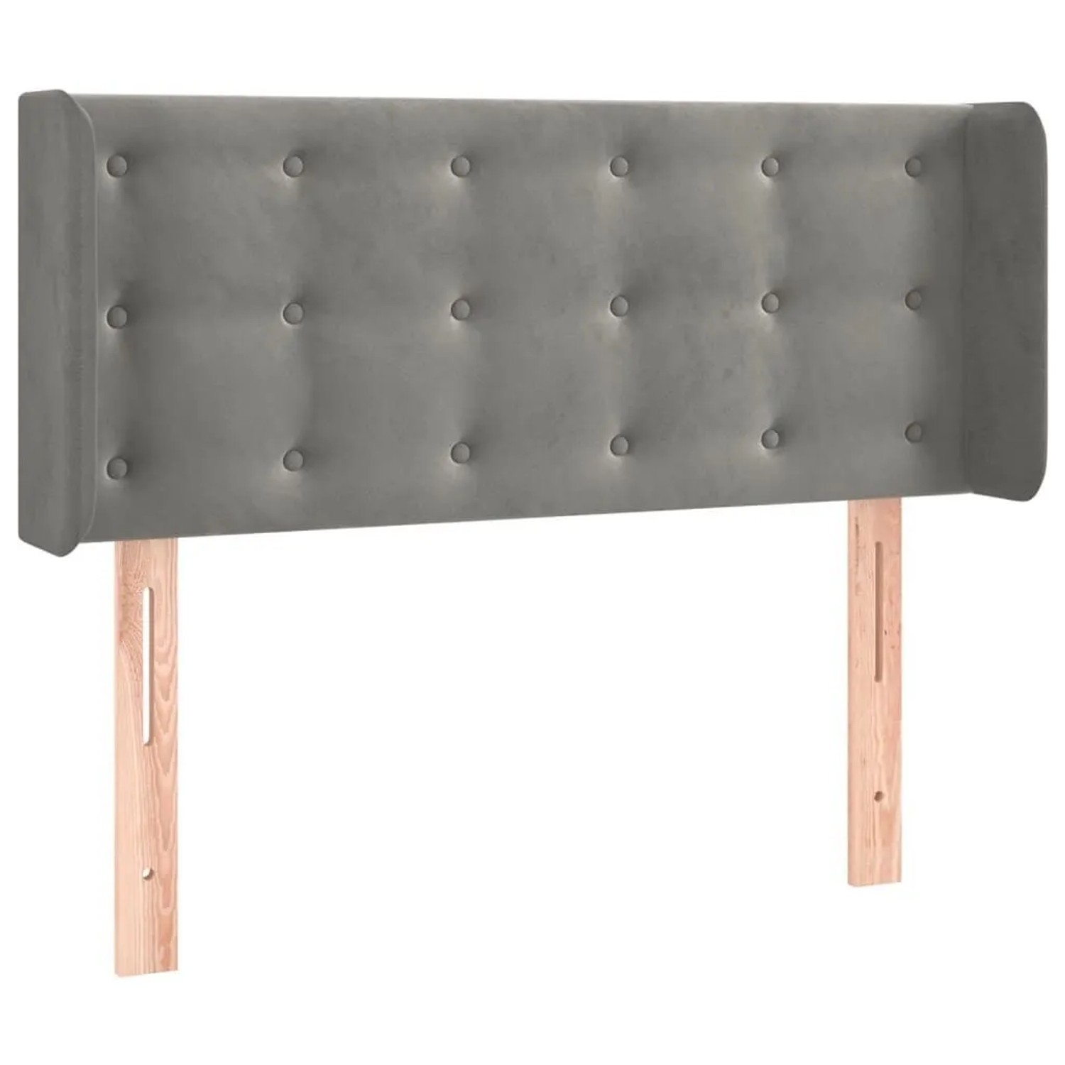 vidaXL Kopfteil mit Ohren Hellgrau 103x16x78/88 cm Samt 3119244