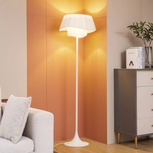 Lindby Stehlampe Eryndor 10020373 in Weiß aus Metall 1-flammig E27 Wohnzimmerleuchte