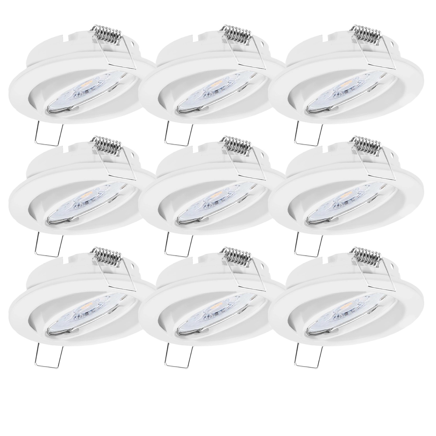 Oktaplex 9er Set Einbauleuchte Dijon inkl. LED Modul Warmweiß 1,9W 345lm De günstig online kaufen