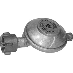 Gasdruckminderer, einstufig, 50 mbar für Jamestown Grills, aus Gusseisen.