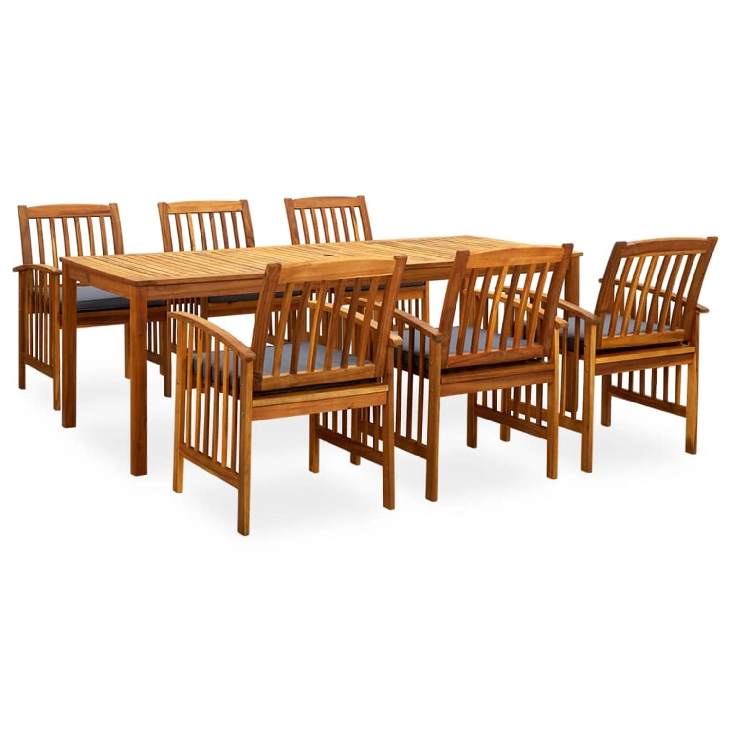 vidaXL 7-Tlg Garten-Essgruppe mit Kissen Massivholz Akazie 3058092