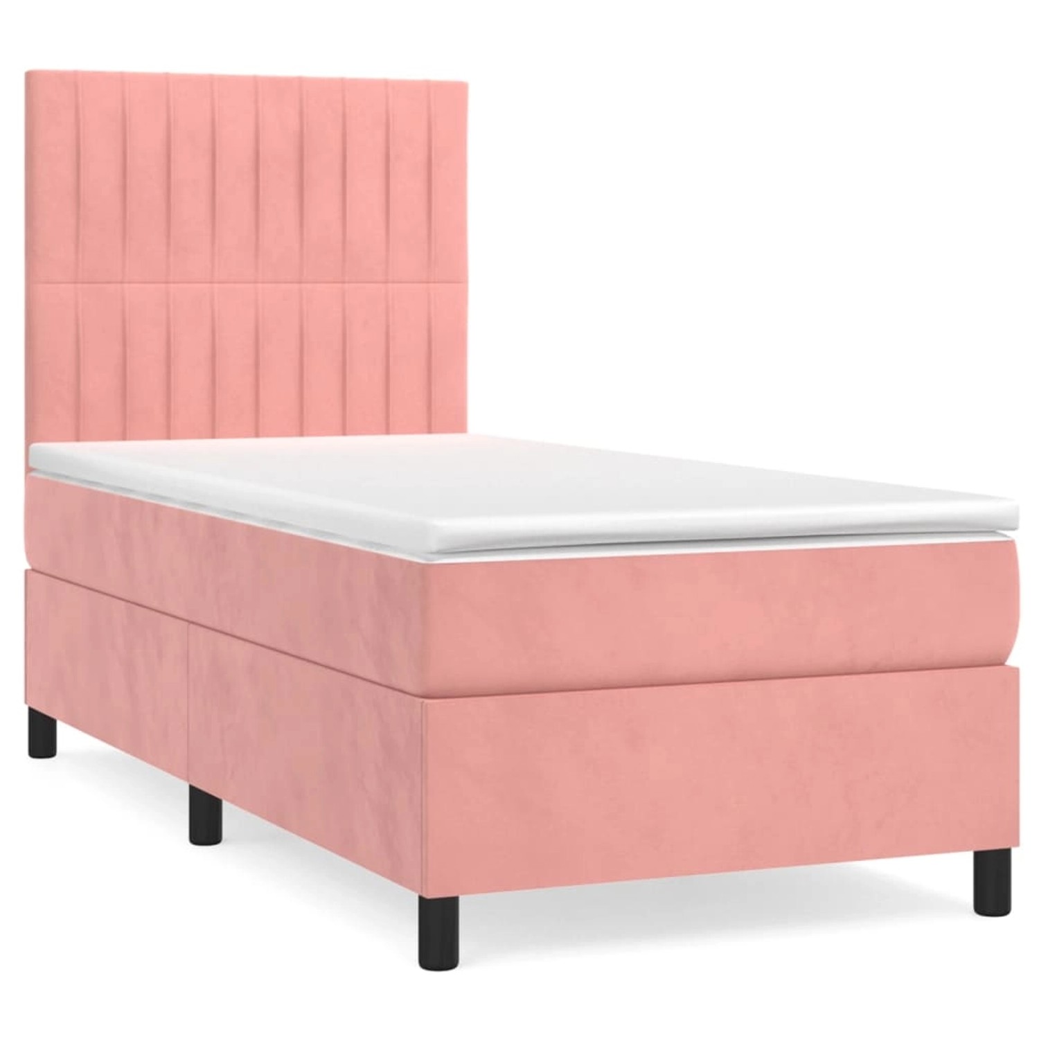 vidaXL Boxspringbett mit Matratze Rosa 90x200 cm Samt1381550 günstig online kaufen