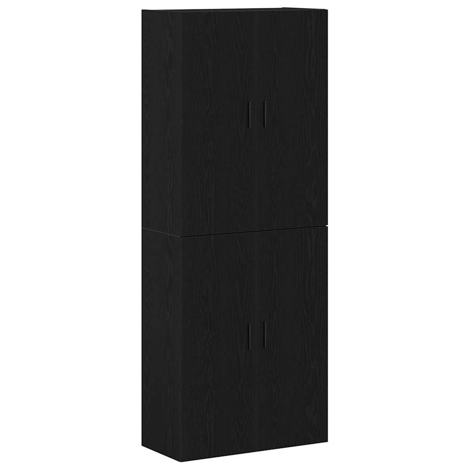 vidaXL Wandschrank 2 Stk Schwarz Eichen-Optik 69,5 x 34 x 90 cm 3333103