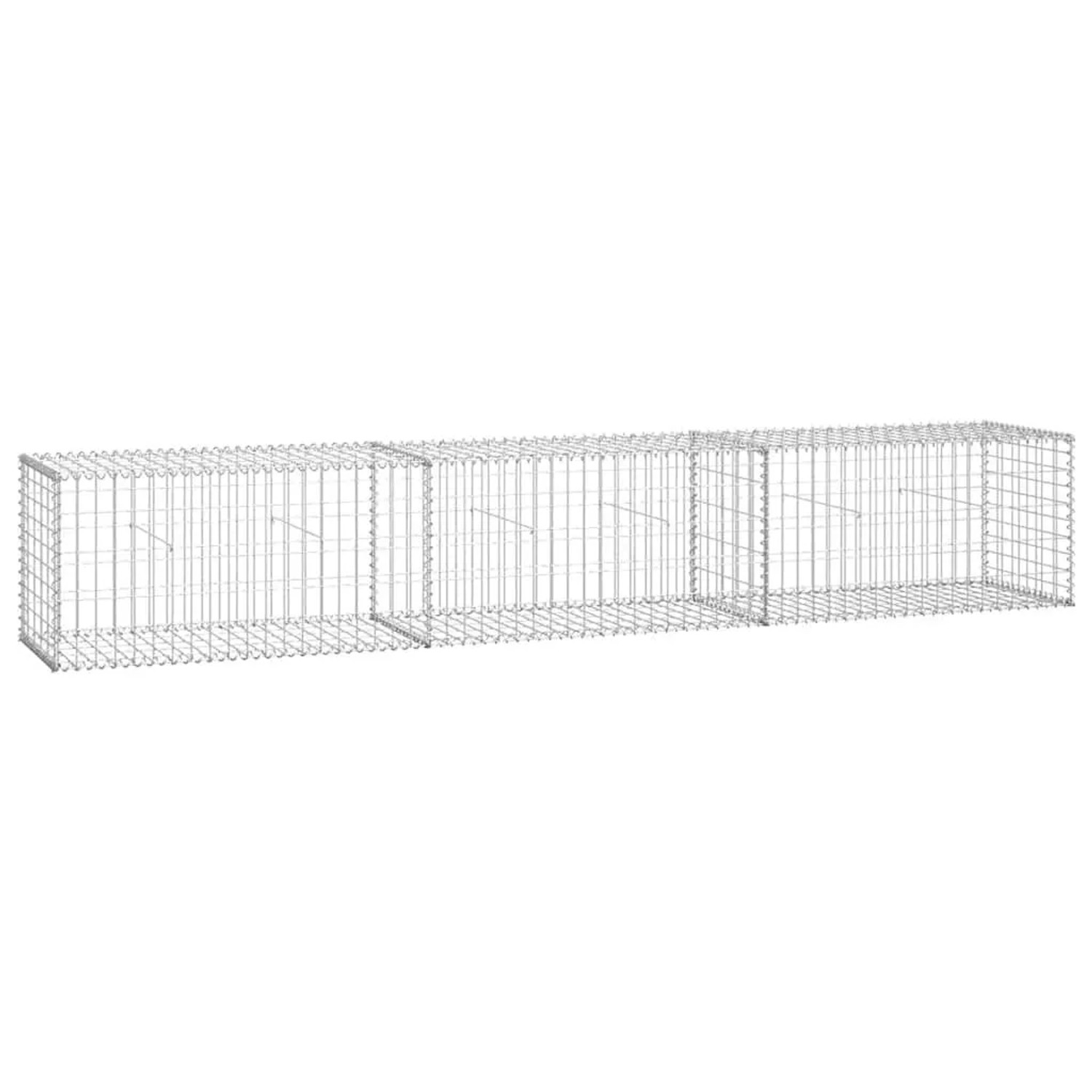 vidaXL Gabionenwand mit Abdeckung 300x50x50 cm Verzinkter Stahl 143591 günstig online kaufen