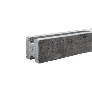 Betongrauer Zwischenpfosten (290 cm) für einseitigen Betonzaun.