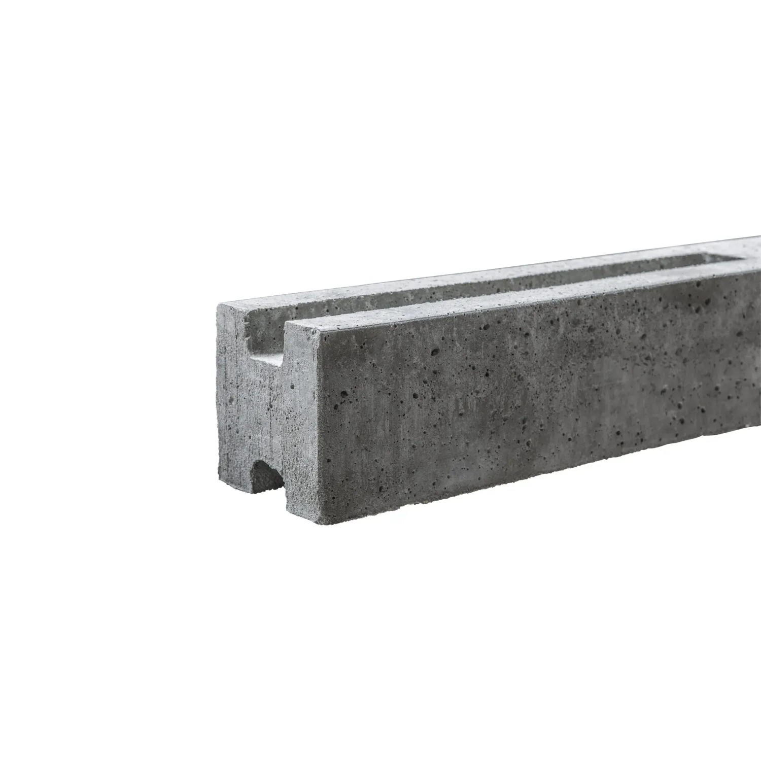 Betongrauer Zwischenpfosten (290 cm) für einseitigen Betonzaun.